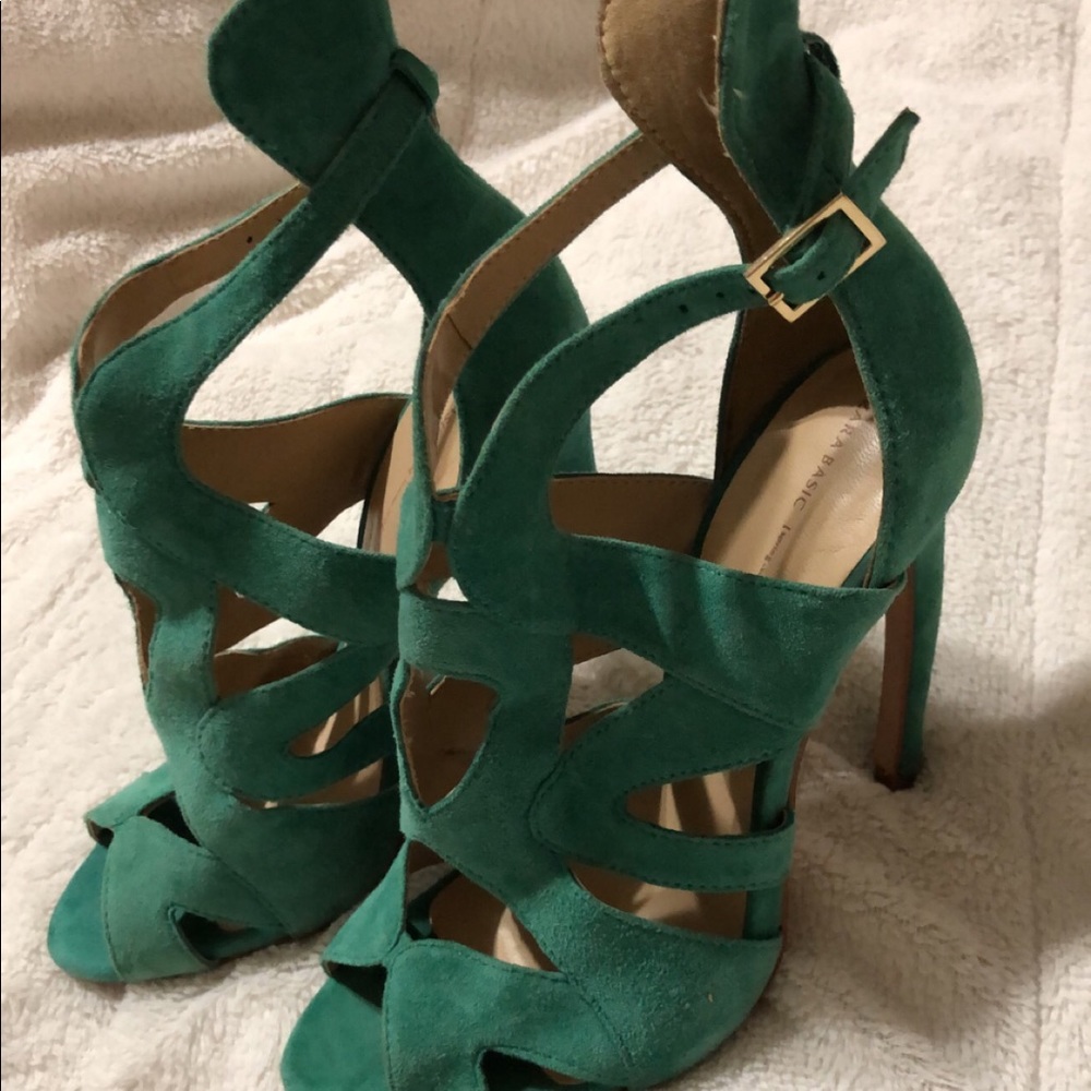 Zara basic teal high heals